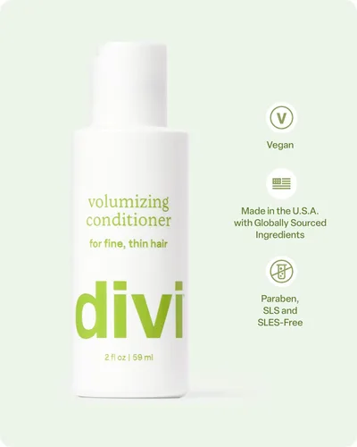 Vista 5 de divi Acondicionador voluminizador para mujeres y hombres - Acondicionador de volumen ligero para cabello fino - Diseñado para fortalecer y proteger