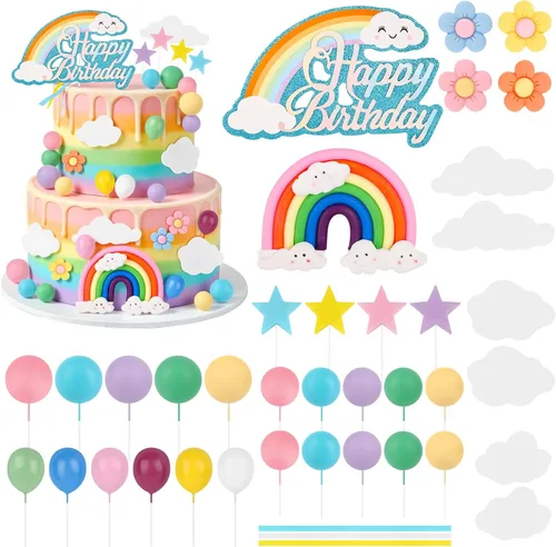 Vista 27 de Juego de 26 decoraciones de pastel de béisbol con mini bolas, jugador, gorras, guantes, murciélagos, adornos de pastel de cumpleaños de béisbol