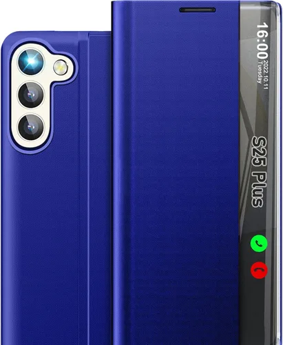 Vista 53 de Funda de teléfono para Samsung Galaxy A16 5G, Clear View Window Funda delgada de lujo para teléfono Galaxy A16 con soporte, funda protectora