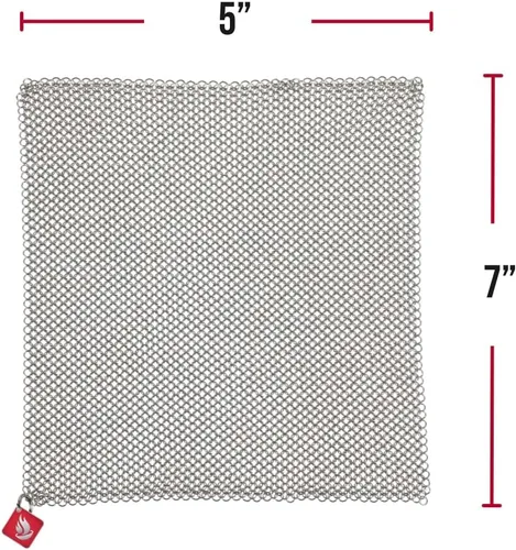 Vista 2 de Knapp Made Chainmail - Paño de cocina de 7 x 5 pulgadas, reemplaza tu esponja sucia, limpiador de utensilios de cocina, ollas y sartenes, dura toda