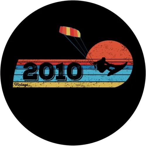 Vista 3 de Kitesurfer Kitesurfing Birthday Vintage 2010 born Kitesurf PopSockets Adhesive PopGrip