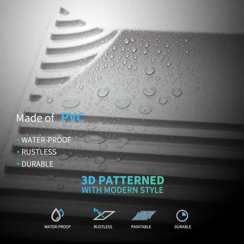Vista 3 de Art3dwallpanels Panel de pared 3D de PVC para decoración de pared interior, 19.7 x 19.7 pulgadas, paneles de pared 3D de PVC, paneles de pared