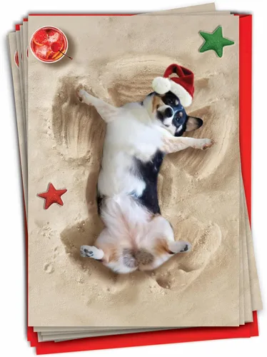 Vista 11 de The Best Card Company Paquete de 12 tarjetas de Navidad con sobres, humor navideño para hombres y mujeres (1 diseño, 12 tarjetas) – Playa tropical