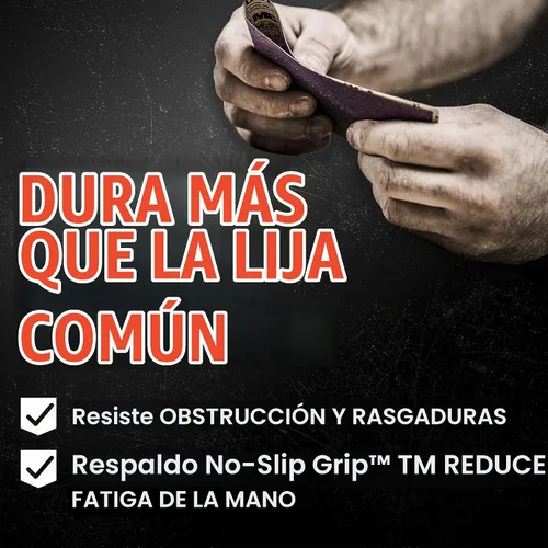 Vista 5 de 3M 26080CP-P-G Papel de lija, 1 Con agarre antideslizante y respaldo duradero que ayuda a reducir la fatiga de la mano y el desgarro al lijar