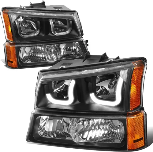 Vista 10 de Auto Dynasty Conjunto de faros LED DRL compatible con Chevy Avalanche Silverado 1500-3500 2003-2007, repuesto de faros delanteros laterales