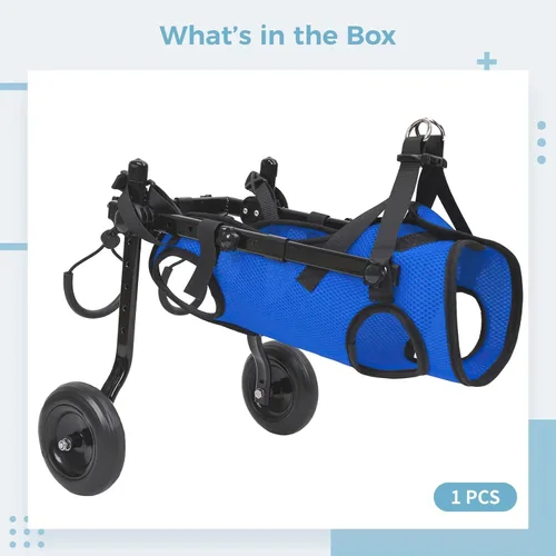 Vista 5 de Adjustable Dog Wheelchair for Back Legs, Lightweight Cart for Small to Medium Dogs, 6-9Kg, Mesh Material, Easy Assembly, Metal Frame