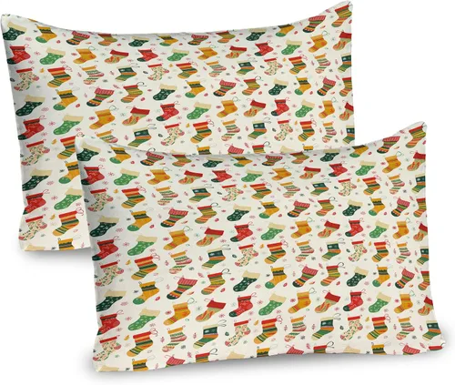 Vista 41 de Lunarable Juego de 2 fundas para almohada de otoño, tema vintage otoñal con estilo granja, ilustración de flores silvestres, artículo de cama