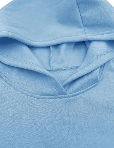 Vista 5 de Orchidays Sudaderas básicas de manga larga con capucha para mujer, sudaderas ajustadas de gran tamaño con bolsillo
