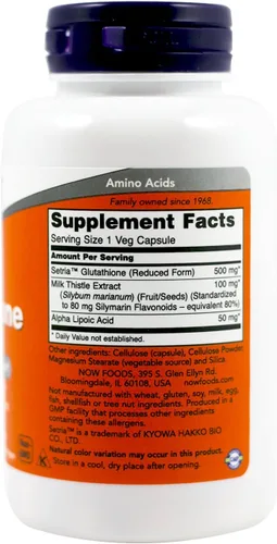 Vista 2 de Now Foods Glutatión 500 mg - 60 Vcaps 2 Pack