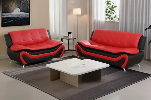 Vista 7 de A Ainehome Moderno juego de muebles de sala de estar de piel sintética, sofá modular de 6 asientos con sofá biplaza y silla (negro)