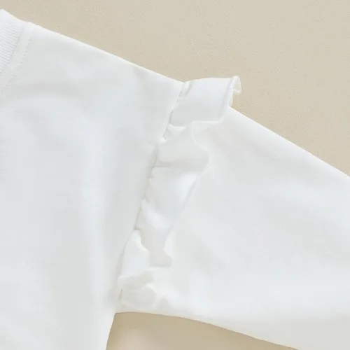 Vista 20 de Sudadera unisex de algodón de color sólido para bebé, camiseta de manga larga con cuello redondo