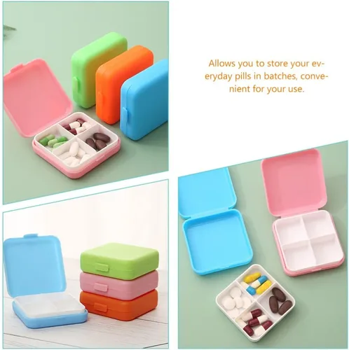 Vista 8 de iplusmile Organizador de pastillas de viaje, 8 unidades, caja organizadora pequeña, contenedor de viaje, portátil, diario, mini estuche