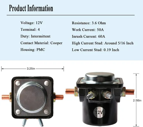 Vista 2 de YIXIN Solenoide de arranque apto para motores fueraborda OMC Marine Johnson Evinrude 383622 395419 582708 586180 47886 47886T 18-5808 3217124