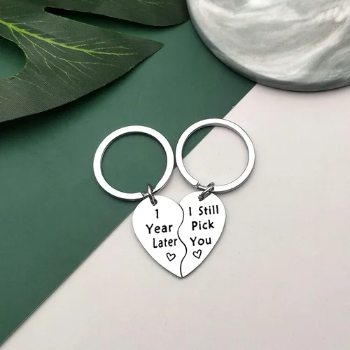 Vista 5 de Vadaka Llavero de primer aniversario de boda, joyería de aniversario, llavero a juego para pareja, llavero de aniversario, regalo para marido