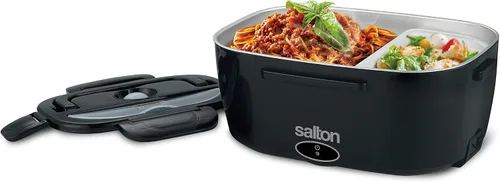 Vista 10 de Salton Fiambrera eléctrica 3 en 1, calentador de alimentos portátil para automóvil y hogar, lonchera térmica de 1.5 litros con tenedor y cuchara