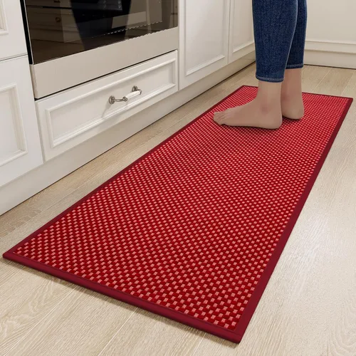 Vista 15 de YDKGL Alfombras de cocina antideslizantes y lavables, color negro, 17 x 30