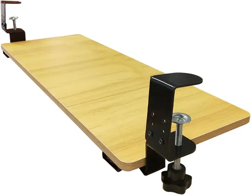 Vista 10 de Y&J Estante extensor de escritorio, plataforma ergonómica ajustable para teclado, cajón deslizante para teclado, instalación sin perforaciones, 19.7