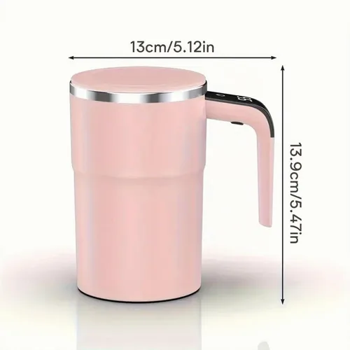 Vista 9 de SpinBrew - Taza de café magnética de agitación automática con pantalla de temperatura, vaso de café eléctrico de acero inoxidable automezclable