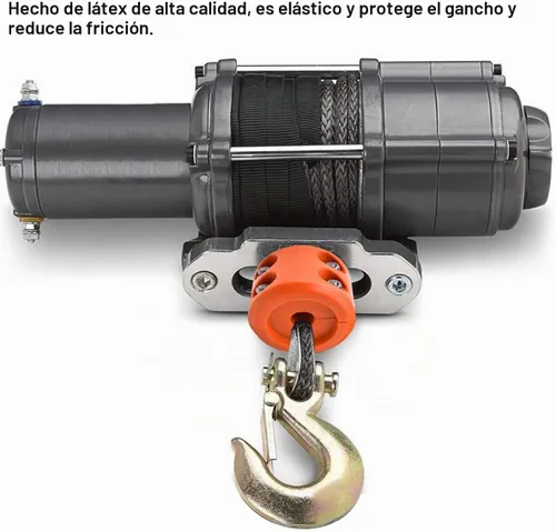 Vista 4 de Bittwee Tapón de goma para cabrestante de coche para ATV UTV, protector de gancho de cable para cuerda sintética, amortiguador de golpes con Naranja