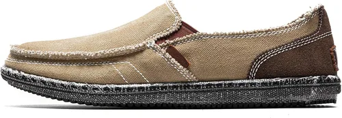 Vista 3 de CASMAG Zapatos de tela para hombre, estilo casual, zapatos de lona antideslizantes para ocio, estilo vintage, zapatos náuticos planos
