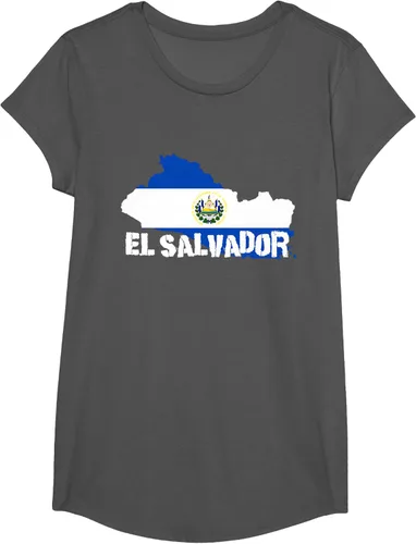 Vista 36 de Camiseta con la bandera de El Salvador, mapa de El Salvador, camiseta de Salvador para mujer, Negro
