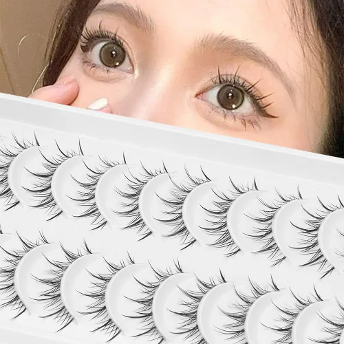 Vista 24 de Pestañas postizas de visón 3D, pestañas postizas naturales y finas, 0.59 pulgadas, pestañas largas y esponjosas, herramientas de maquillaje de ojos