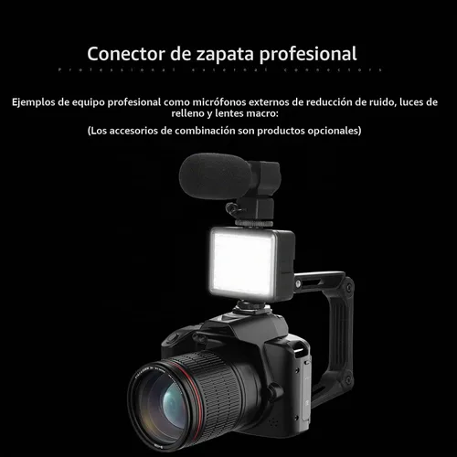 Vista 6 de Cámara digital, D5 F = 2.7 0.116 in 4K 64MP 16X Zoom Cámara digital HD visión nocturna, cámara de video gran angular de 120° con pantalla de 3