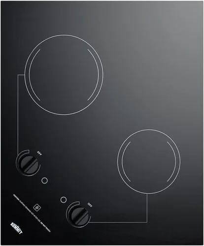 Vista 2 de Summit CR2B121 - Placa eléctrica de 21 pulgadas con 2 quemadores, placa radiante de 115 voltios, compatible con ADA, color negro