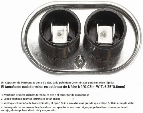 Vista 3 de 0.91 UF/MFD Reemplazo de condensador de microondas 2100V