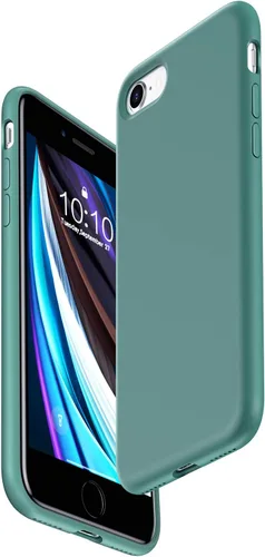 Vista 4 de Funda para iPhone 6 / 6S, funda suave de superficie mate, cubierta de protección contra caídas, color sólido, pantalla de 4.7 pulgadas, verde bosque