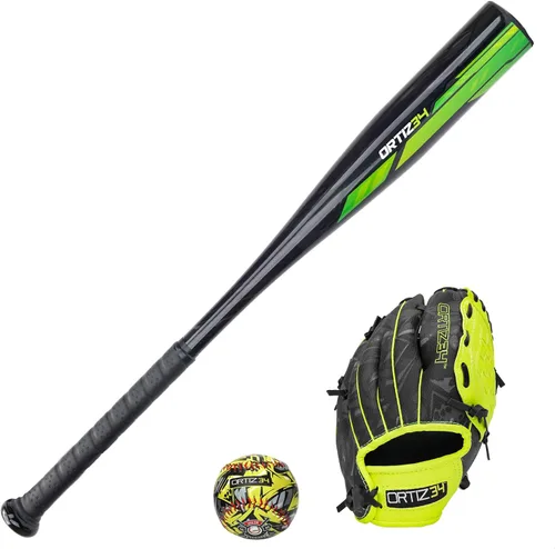 Vista 10 de Ortiz34 Youth T-Ball Set, 25” Signature Aluminum T-Ball Bat with -10 Drop, Foam Core T-Ball, 9” Lightweight Youth Glove, Vibrant Graffiti Print