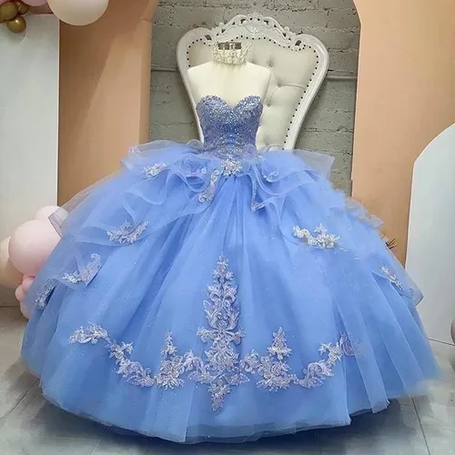 Vista 3 de Vestidos de quinceañera vestido de baile vestido de baile de tul novia princesa vestido de quinceañera vestido de encaje apliques vestidos de baile
