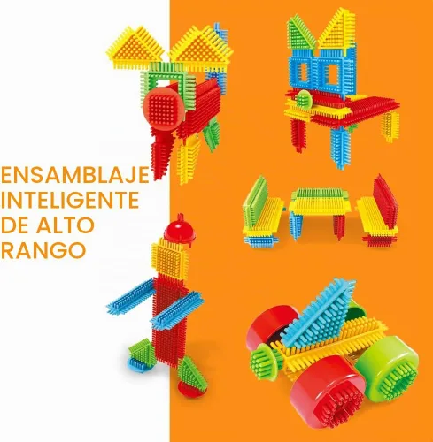 Vista 5 de Juguetes de construcción para bebés, 150pcs forma de cerda 3D bloques