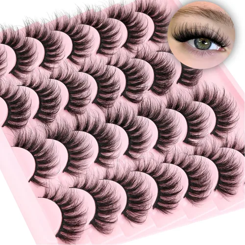 Vista 15 de Pestañas postizas de visón natural, efecto ojo de gato, finas, 16 mm, 5D, paquete de 14 pares de pestañas falsas de TNFVLONEINS