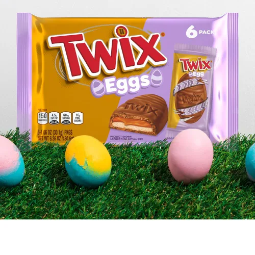 Vista 5 de TWIX Huevos de Pascua Caramelo Chocolate Caramelo Paquete múltiple, 6.36 onzas, 6