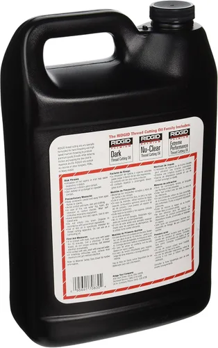 Vista 2 de RIDGID Aceite de corte de roscas 70835, 1 galón de aceite de roscado Nu-Clear y aceite de corte de hilo oscuro 70830, 1 galón de aceite de rosca