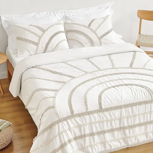 Vista 8 de Sweet Jojo Designs 3-Piece Duvet Cover Queen Size (Cotton Boho Arrow) for Girls/Boys, Teen, Kids Full Size Bedding, Bed in a Bag incl. Duvet Case &