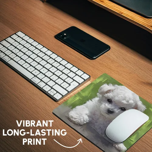 Vista 6 de 3dRose LLC - Alfombrilla de mouse de 8 x 8 x 0.25 pulgadas, Bichon Frise Puppy (mp_5323_1)
