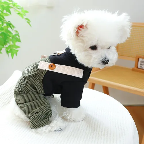 Vista 2 de Generic Ropa de verano para mascotas, camisas elegantes a cuadros para perros pequeños, lindos cachorros, overol clásico con pechera para chihuahua