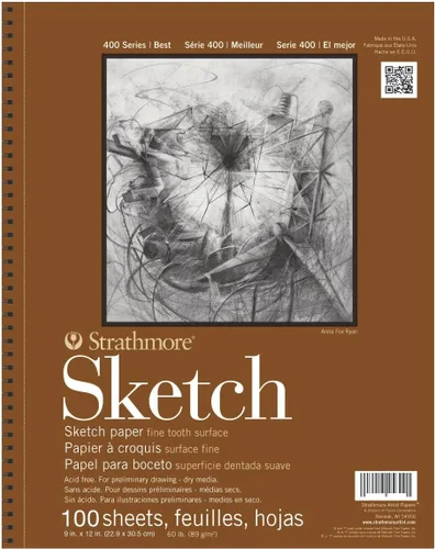Vista 2 de Strathmore Serie 400 - Cuaderno para bocetos, 14 x 21.6 cm, 100 hojas - Cuaderno de bocetos para artistas, dibujo, ilustración, estudiantes de clase