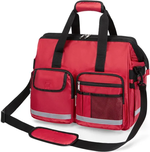 Vista 8 de Gatycallaty Bolsa médica para médico, salud en el hogar, trauma, rojo, ems, bolsa de emergencia para primeros auxilios, Emt Med Dr Enfermería