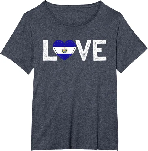 Vista 63 de Camiseta de regalo con la bandera de El Salvador LOVE, Negro, S