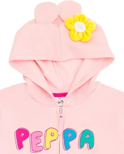 Vista 3 de Peppa Pig Sudadera con capucha de forro polar con cremallera para niñas pequeñas