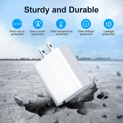 Vista 3 de Compatible con cargador rápido iPhone 16, bloque de cargador USB C de 30 W con cable USB C de 60 W de 6 pies compatible con iPhone 17/16/15 Plus/Pro
