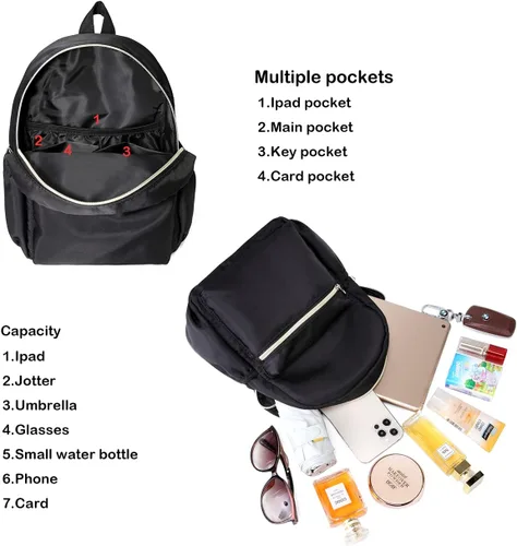 Vista 4 de Bonita mochila pequeña y ligera repelente al agua para niños y adultos, mini, Casual