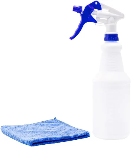 Vista 14 de RW Clean - Botellas de plástico de 25 onzas, juego de 4 botellas de spray vacías – boquillas ajustables, botella de limpieza de plástico multicolor