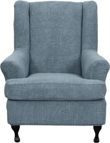 Vista 93 de Eco-Ancheng Funda para silla Wingback, 2 piezas, respaldo de ala, fundas de elastano para sillón con respaldo de ala, fundas para sillón con parte