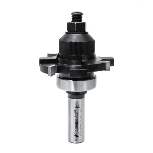 Vista 3 de Amana Tool 55500 Broca con punta de carburo ajustable del router del cortador de la ranura del dial E-Z, vástago de 1/2 pulgada