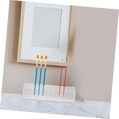 Vista 4 de Acrylic 24-Hole Makeup Pen Holder Storage Rack Cosmetic Display Case for Artists Detachable Organizer for Pens and Tools
