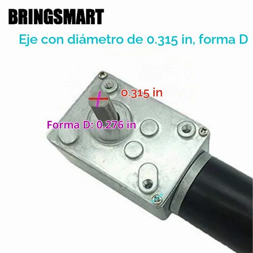 Vista 5 de BRINGSMART 12V 5rpm DC Motor de engranaje helicoidal autobloqueante mini